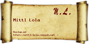 Mittl Lola névjegykártya